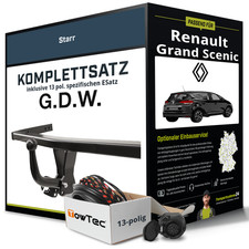 Anhängerkupplung starr für RENAULT Grand Scenic +E-Satz (AHK+ES)