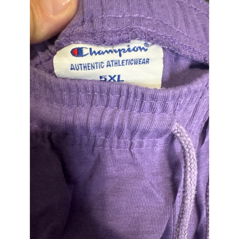Champion Auténtico Ropa Deportiva Púrpura Pantalones Cortos para Sudar 5XL Cintura Elástica Cordón Foto 3 de 4