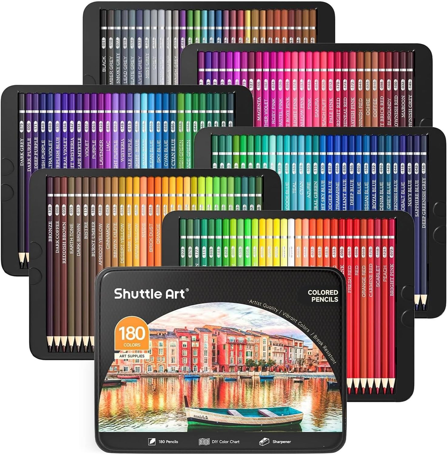 Soft Core Coloring Pencils Set With 4 Sharpeners