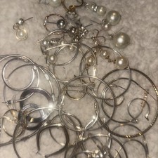 Crafters Jewelry LOT- Pearls & Hoop Ear Rings 