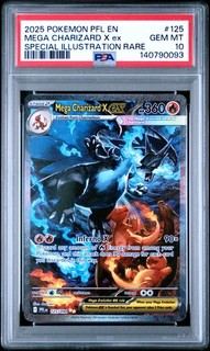 2025 POKEMON PFL EN PHANTASMAL FLAMES #125 MEGA CHARIZARD X ex SIR PSA 10