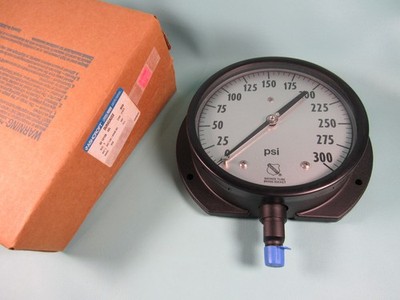 NOS Ashcroft Duragauge BRONZE 300 PSI 6'' Dial General Service Gauge 1/4'' NPT USA