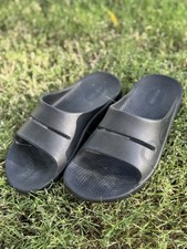 Oofos Ooahh Sandals Black Recovery Slip On Comfort Slide Men s Size 8 Women s 10