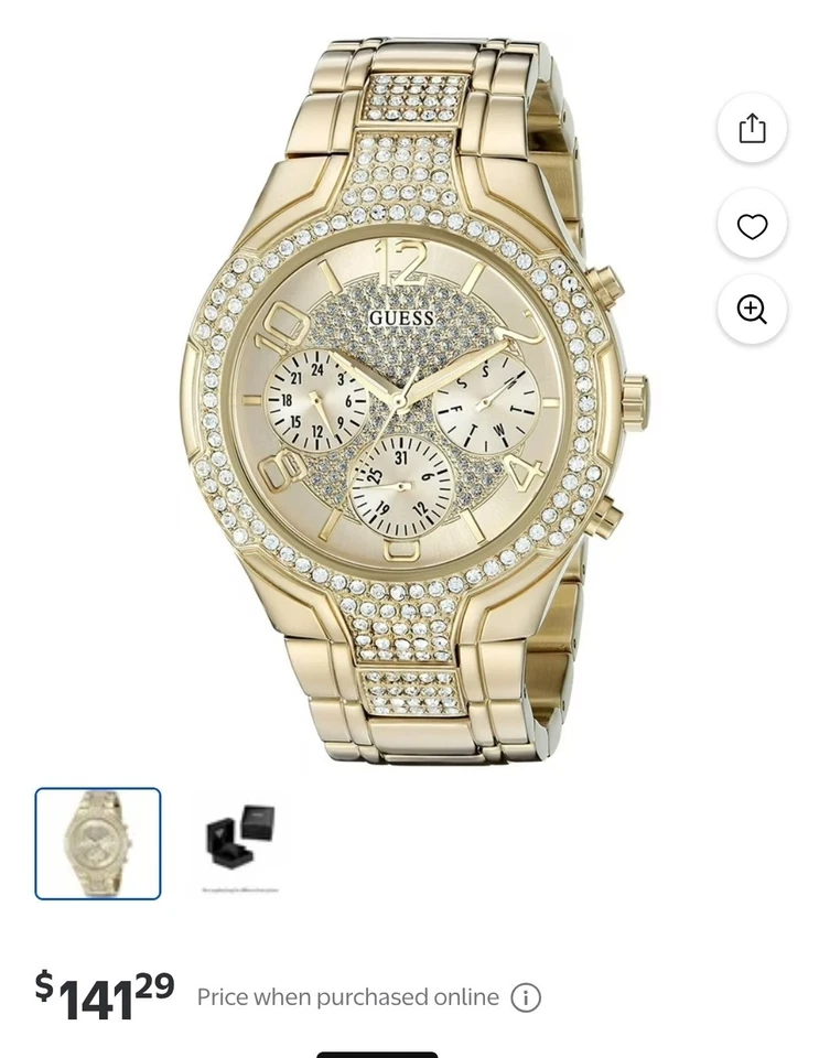 GUESS Unisex Gold-Tone Chronograph Watch 44mm - Image 4 of 4