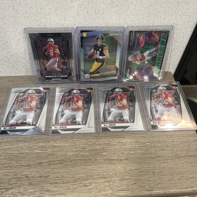 Will Howard RC Lot 7 - Prizm RC Silver Fearless New Recruits OSU/ Steelers