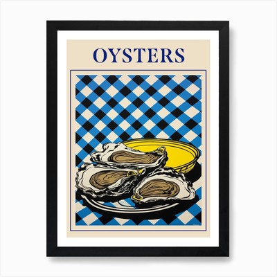 Austern 2 Meeresfrüchte Poster Kunstdruck gerahmt Wandbild Poster Leinwanddruck Bild