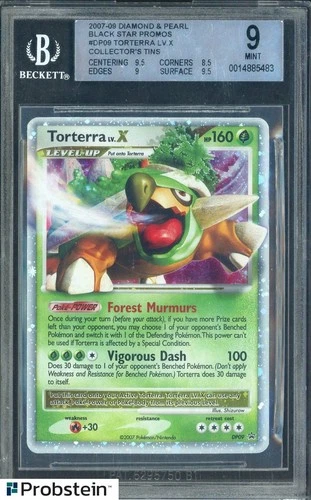 2007-09 Pokemon TCG DP Black Star Promo DP09 Torterra LV.X Collector's Tin BGS 9