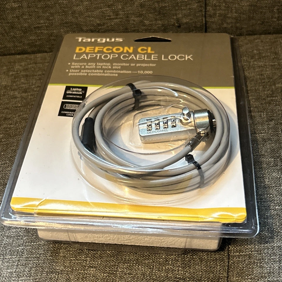 Targus Defcon CL Laptop Cable Lock, combination lock, 6.5 ft, 2m, new, unopened - Image 4 of 4