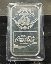 1976 Coca Cola Shelbyville Kentucky World Wide Mint 1 OZ .999 Fine Silver Bar