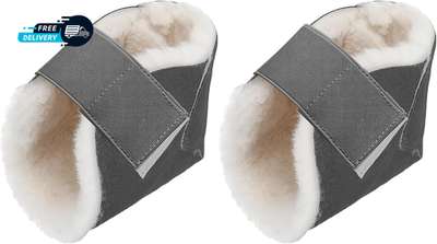 #ad 2 Pcs Heel Protectors for Pressure Sores Sheepskin Heel Pads Soft Foot $25.79