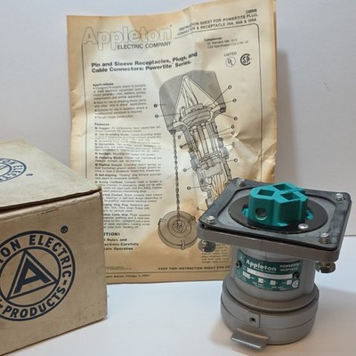 Appleton Electric Powertite Pin & Sleeve Receptacle ADR6033 60A 250VDC 600VAC