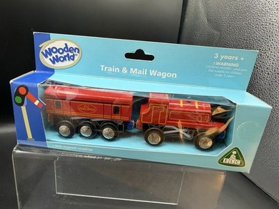 ELC Wooden World Train & Post Office Post Wagon Toy Engine - Eisenbahn Schienen Sets