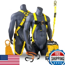 KwikSafety SCORPION COMBO Safety Harness Fall Protection 6ft Lanyard + Roof Anch
