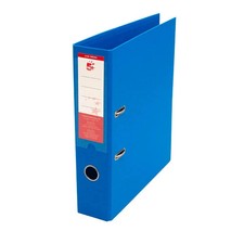 5 Star Office Premium Polypropylene Lever Arch File Foolscap Blue (Pack of 10)