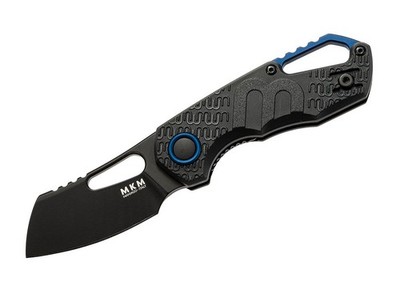 MKM Isonzo Black Cleaver Taschenmesser Clip Liner Lock FRN Griff
