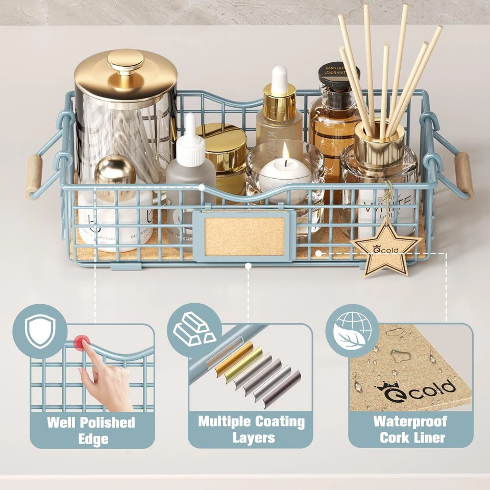 Bathroom Organizer Basket with Handles -Bathroom Organizers and Storage Cabinets - Image 4 of 4