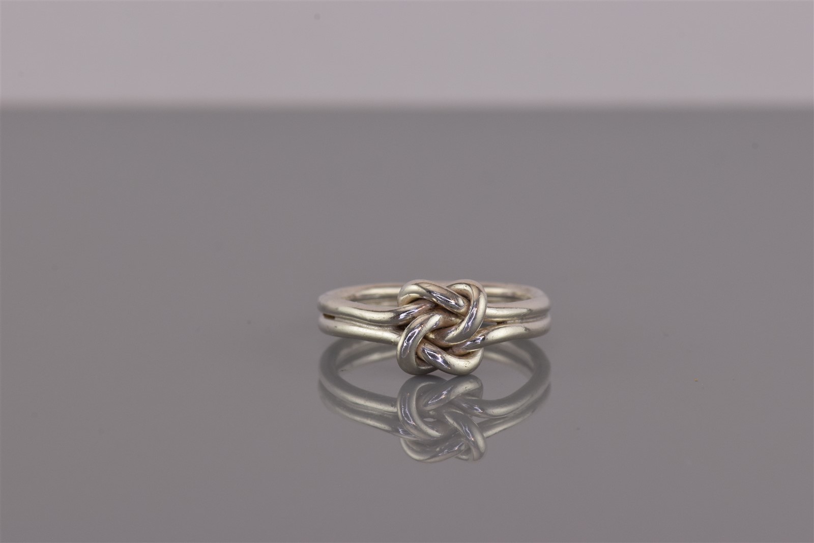 Sterling Silver Knotted Double Solid Band Ring 92… - image 1