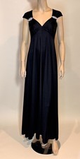 Vintage Victor Costa Ltd. BLACK evening gown rhinestone detail 1970's size 12