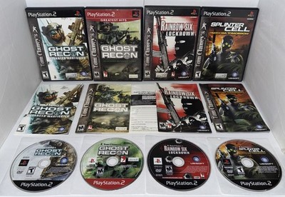Tom Clancy s 4x Game Set Sony PS2 Complete CIB w/ Manuals Clean Tested  