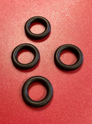 4 Tri-ang MINIC 20mm black rubber TIRES for cars & trucks w/ pressed steel hubs