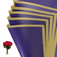20 Blatt Blumenpapier, Goldrand, Wasserdicht, BlumenstraußPapier, Violett