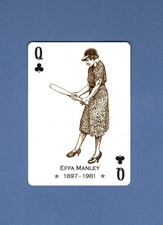 EFFA MANLEY, 1897-1981 ~ Negro Baseball Leagues playing card queen/clubs HOF