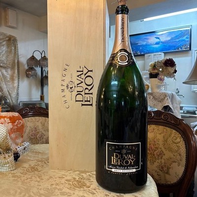 DUVAL-LEROY Champagne Salmazar 9L Empty Bottle in Wooden Box H25.1in JAPAN USED