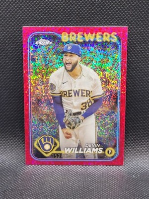 2024 Topps Chrome #103 DEVIN WILLIAMS magenta speckle refractor 152/350 Brewers