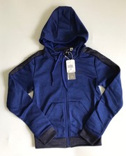 Adidas Women's Full Zip Up Hoodie Jacket Heather Blue Grey CF0019 Size XS