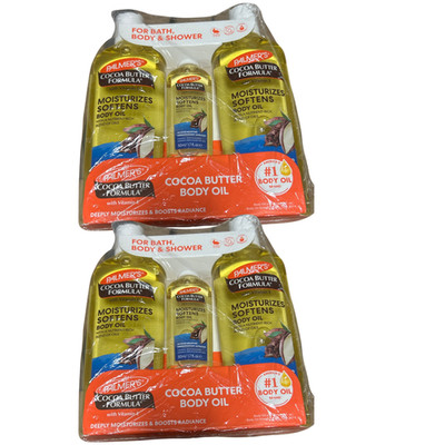 2 Pack Palmer s Cocoa Butter Body Oil Full Size+Travel with Vitamin E NEW