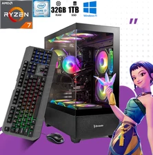 High-End ARGB Gaming PC Ryzen 7 5700X,RTX 3050,32GB RAM,1TB SSD,Win11 WiFi6