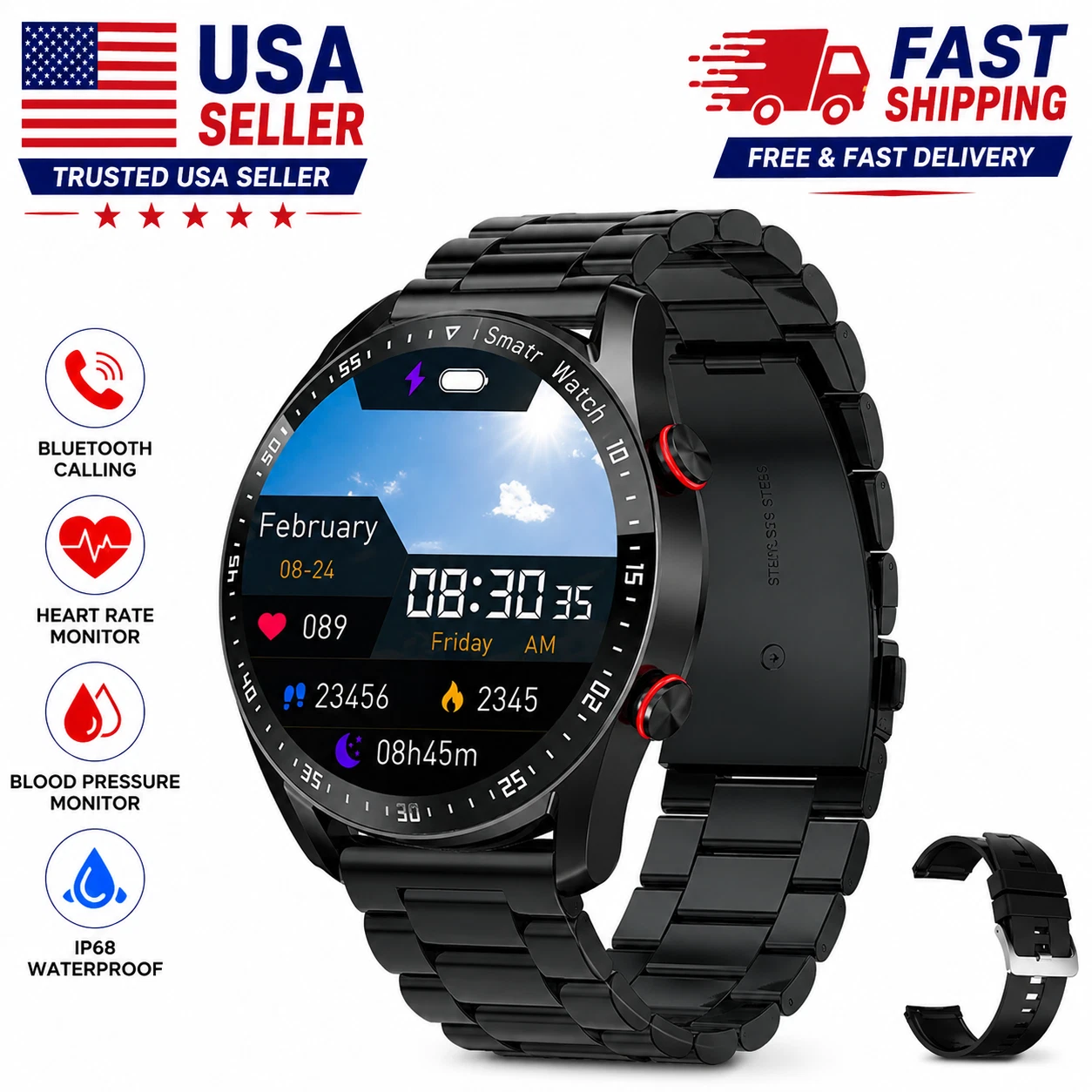 ECG PPG Smart Watch Bluetooth Call Fitness Tracker Heart Rate Blood Pressure IP6
Opens in a new wind
