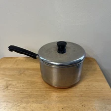 Vintage MAID OF HONOR Copper Bottom Stainless Sauce Pan 2 QT W/Lid Sears Roebuck