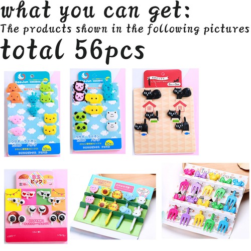 Mini Kids Animal Food Fruit Picks Forks Lunch Box Accessory Decor Tool 56Pcs - Picture 2 of 12