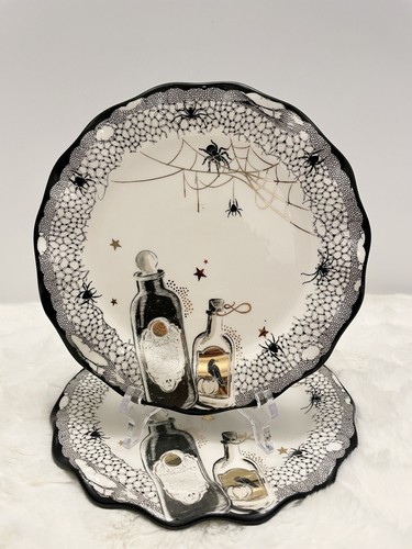 POTTER’S STUDIO 2er Set Apotheker Salat Vorspeise Dessert Teller HALLOWEEN��