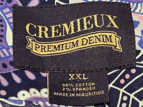 Cremieux Herren Premium Hemd mit Knöpfen All Over Print Paisley Lila/Blau - Größe 2XL - Bild 6 von 11