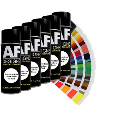 RAL Spraydose 6er Pack Autolack Sprühdose stumpfmatt Buntlack
