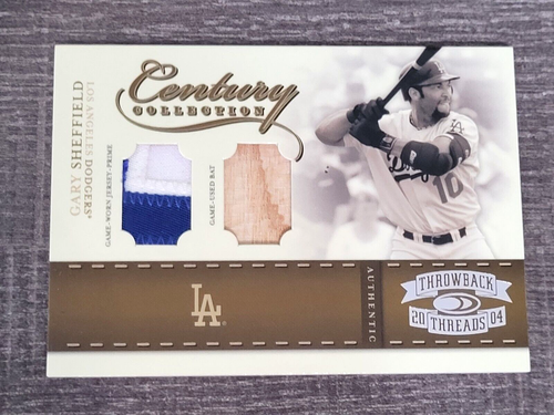 2004 Donruss Throwback Threads Century Collection Gary Sheffield Patch Bat /25
