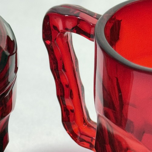 Vintage MCM Viking Georgian Ruby Red Honeycomb Cream And Sugar Set - Picture 3 of 9