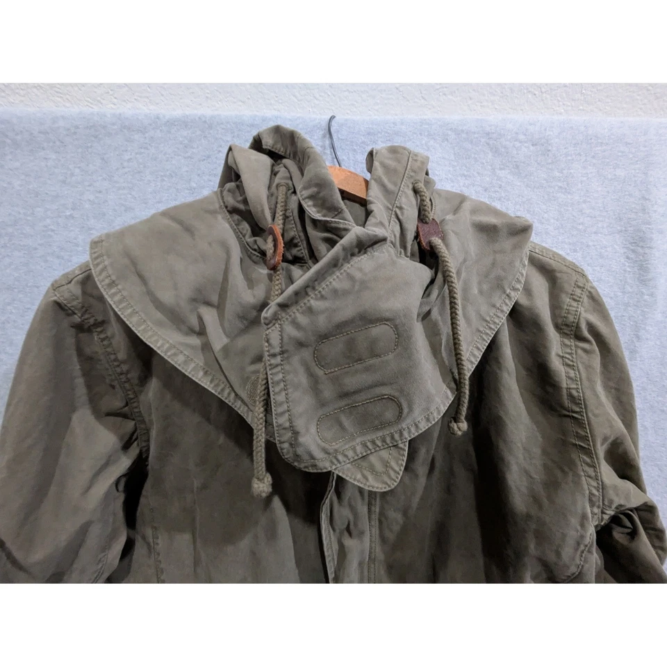 GAP Military Parka Jacket Green Khaki Medium Utility Style Removable Hood - Image 4 of 4
