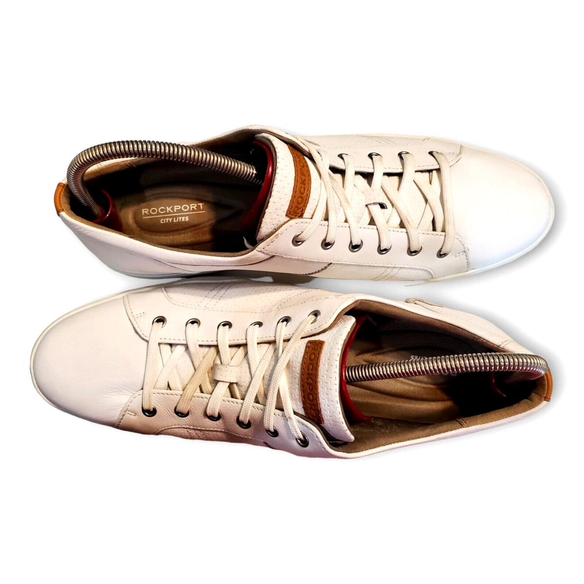 Rockport Mens Classic Lite Colle White Leather Lace Up