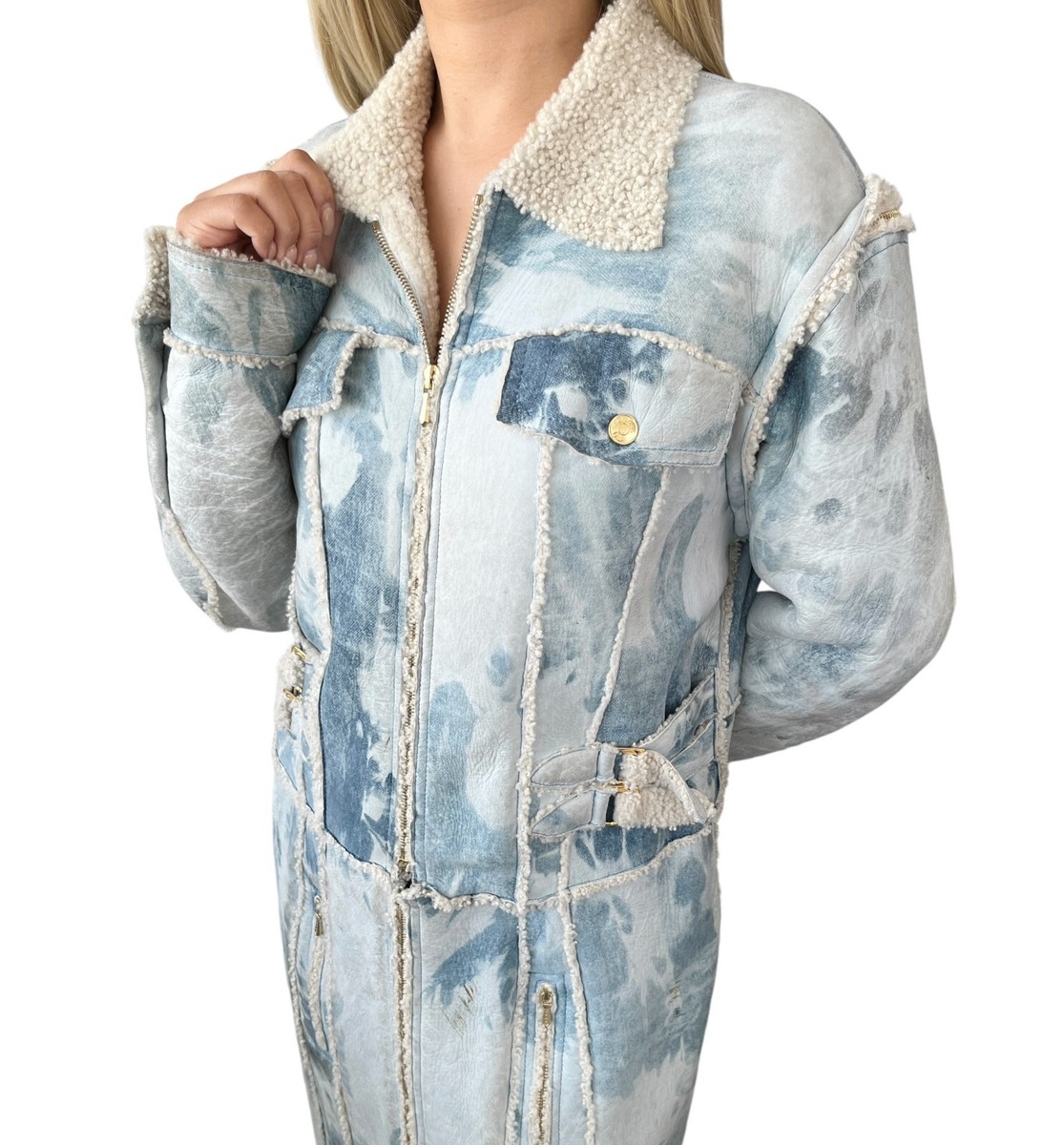Christian Dior Vintage 2000 Tie-Dye Mouton Long Jacket #40