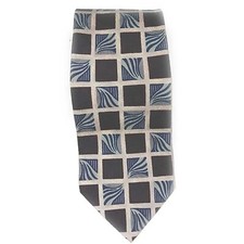 Mulberry Check Silk Tie Brown Blue Squares 3.5 x 59