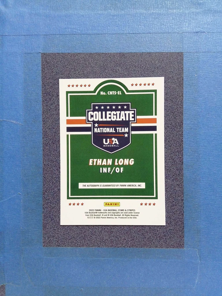 2022 Stars & Stripes ETHAN LONG Auto 194/349 USA Baseball @CT18 - Image 2 of 2