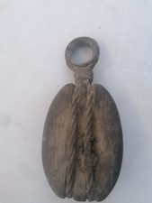 Poulie marine en bois et laiton