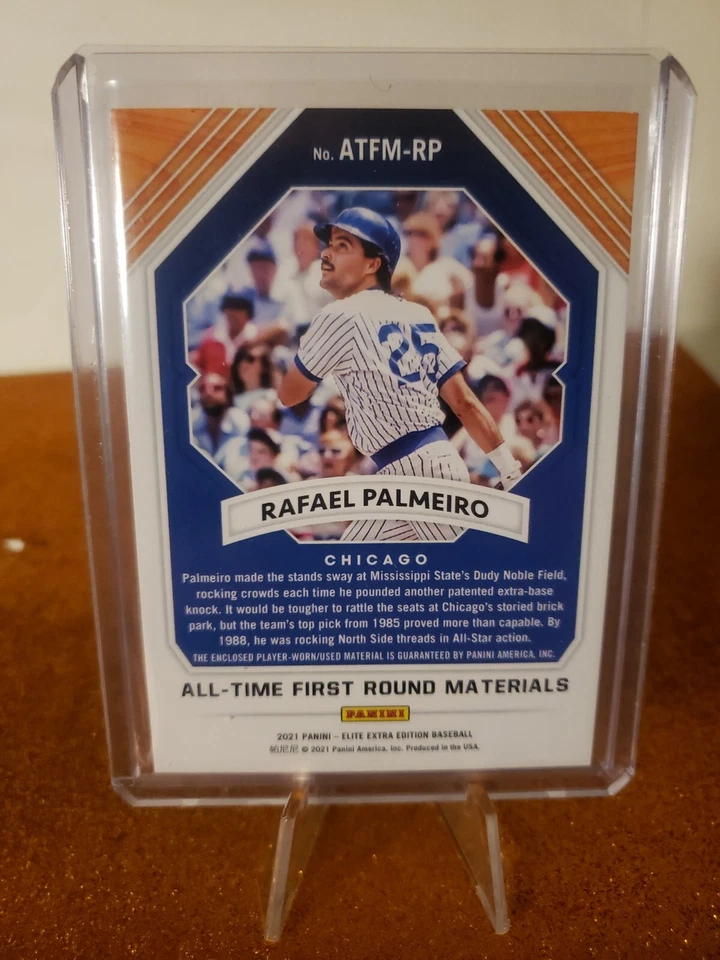 RAFAEL PALMEIRO PLAYER WORN JERSEY PATCH First Round Materials 2021 Elite Extra - Image 2 of 2