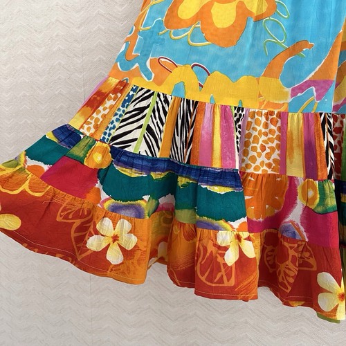 Jams World 2000s Hattie Falda Elegante Estampado Falda en Niveles Para Mujer’s Pequeño Trópico - Imagen 2 de 5