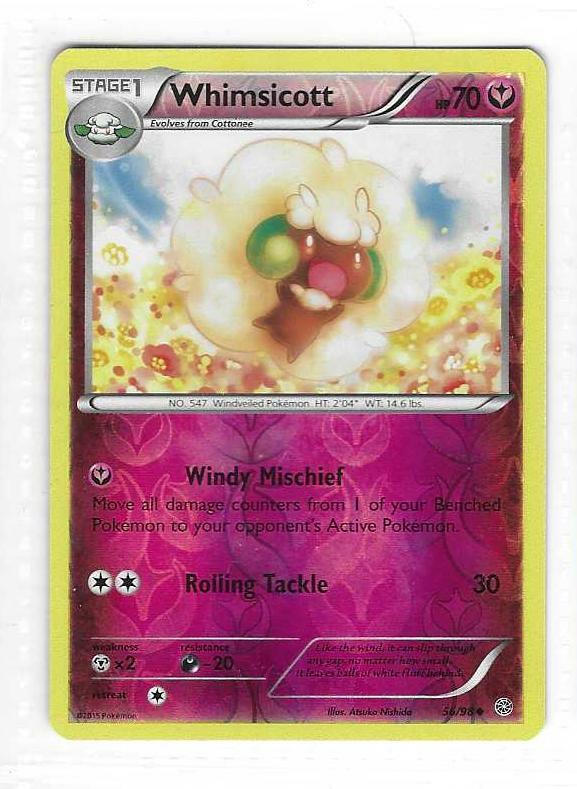 Pokemon --- WHIMSICOTT --- XY Ancient Origins! REVERSE HOLO! NM/Mint! 56/98