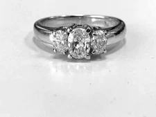 2.25CT White Oval Cut Three Stone Engagement Ring In 925 Sterling Silver