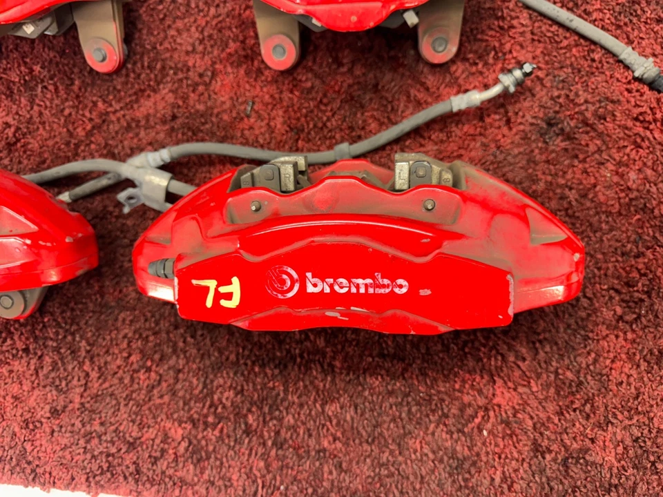 Kia Stinger Genesis G70 Front & Rear Brembo Brake Shoe Calipers Red Set OEM B7 - Image 2 of 4